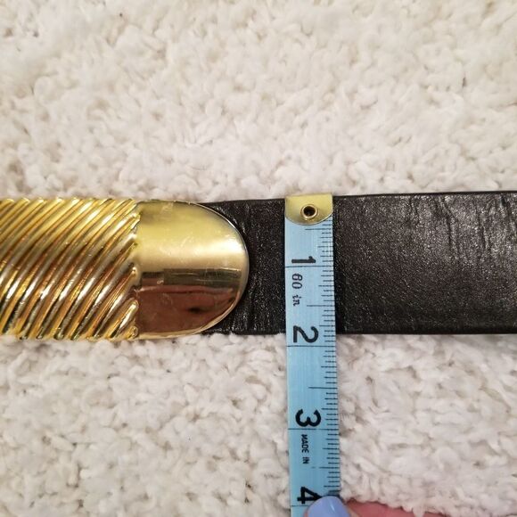 Vtg Accessocraft NYC Black/Gold Belt - Picture 5 of 10